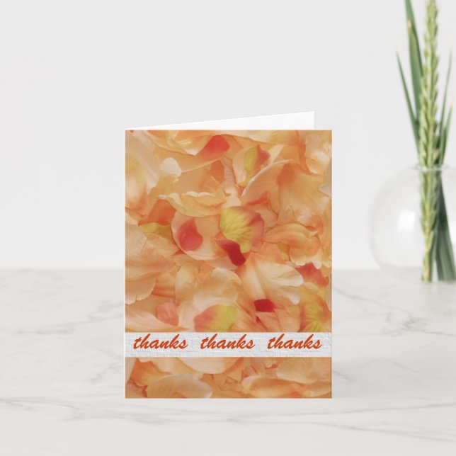 Orange Floral Dankeschön Hinweise Dankeskarte (Vorderseite)