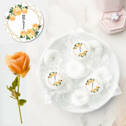 Orange Floral Elegant Parties scintillant Or Geo M