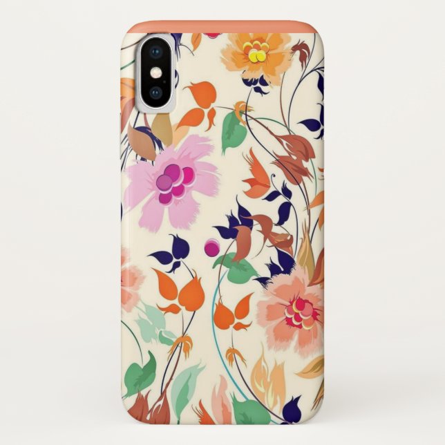 Orange Floral Face Mask Case-Mate iPhone Hülle (Rückseite)