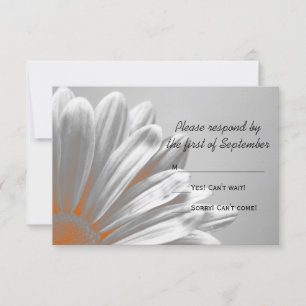 Orange Floral Faits saillants Mariage Carte RSVP