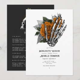 Orange Floral Gothic Bachelorette Weekend Einladung