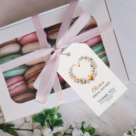 Orange Floral Heart Vielen Dank Brautparty Geschenkanhänger