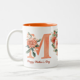 Orange Floral Mum Zweifarbige Tasse