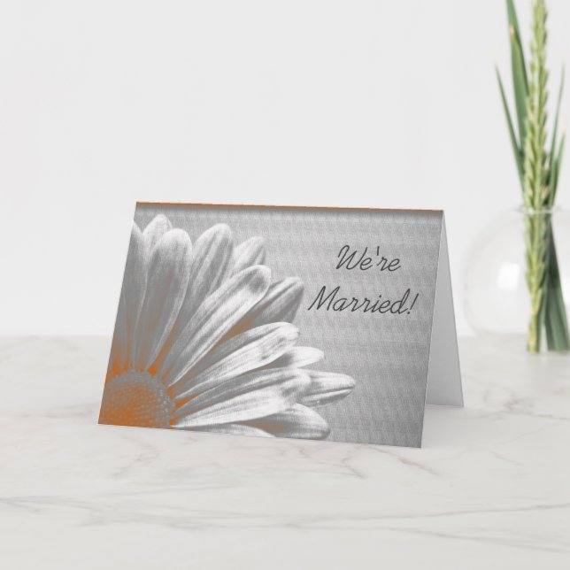 Orange Floral Points forts Mariage Faire-part (Devant)