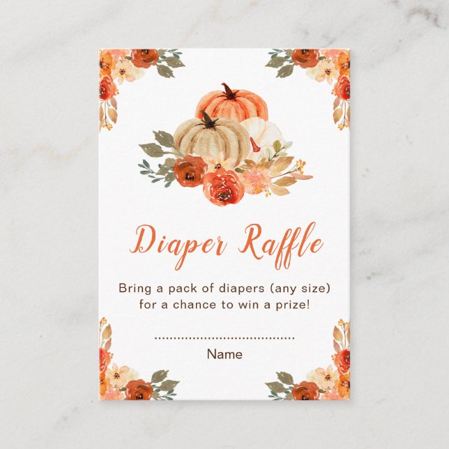 Orange Floral Pumpkins Kinderdusche Windelwanne Wi Begleitkarte (Vorderseite)