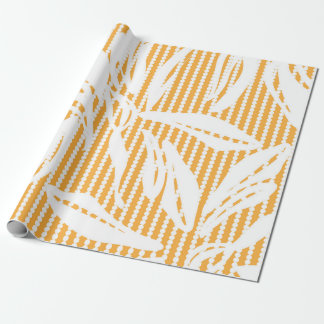 Orange Floral seamless pattern with striped backgr Geschenkpapier