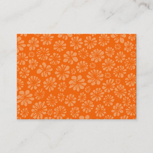 Orange Floral Visitenkarte (Vorderseite)