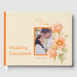 Orange Floral Wedding Guestbook Gästebuch