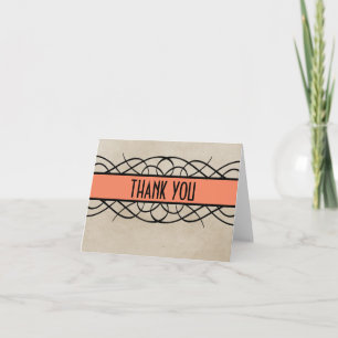 Orange Flourish-Rand-Dankeskarten Dankeskarte