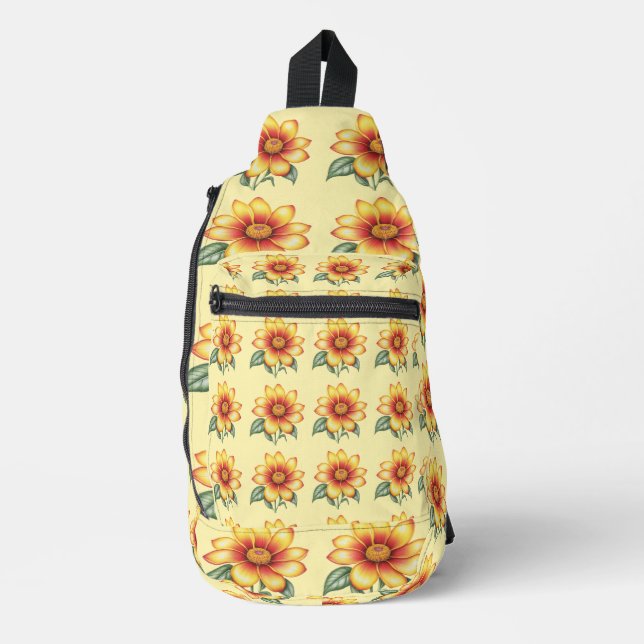 Orange Flowe Crossbody Bag (Vorderseite)