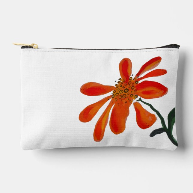 Orange flower by Lydia's Art Sangria Zubehörtasche (Vorderseite)
