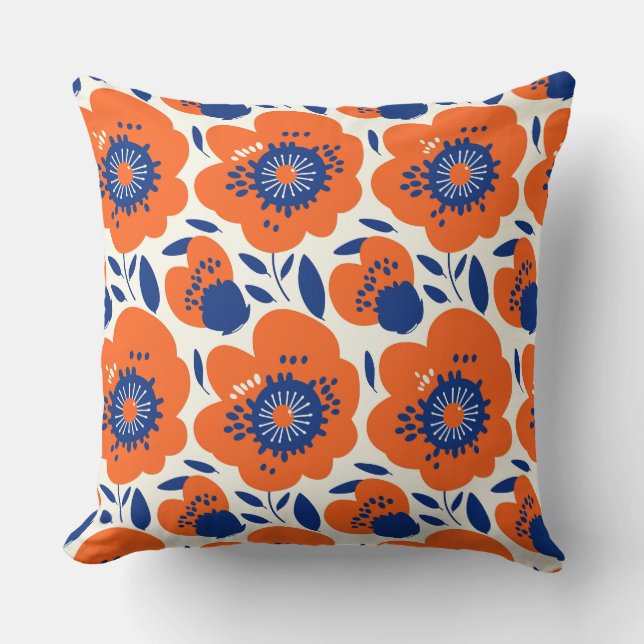 Orange Flower Pillows Kissen (Vorderseite)