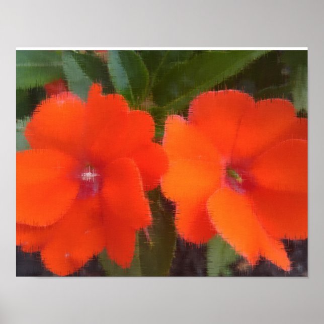 Orange Flowers 14" x 11",  Poster Paper (Matte) (Vorne)