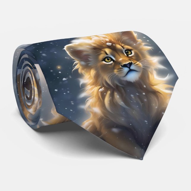 Orange Fluffy Lion Cub, Krawatte (Gerollt)