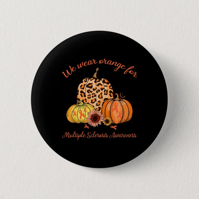 Orange for Multiple Sklerose Awareness Pumpkin Gi Button (Vorderseite)