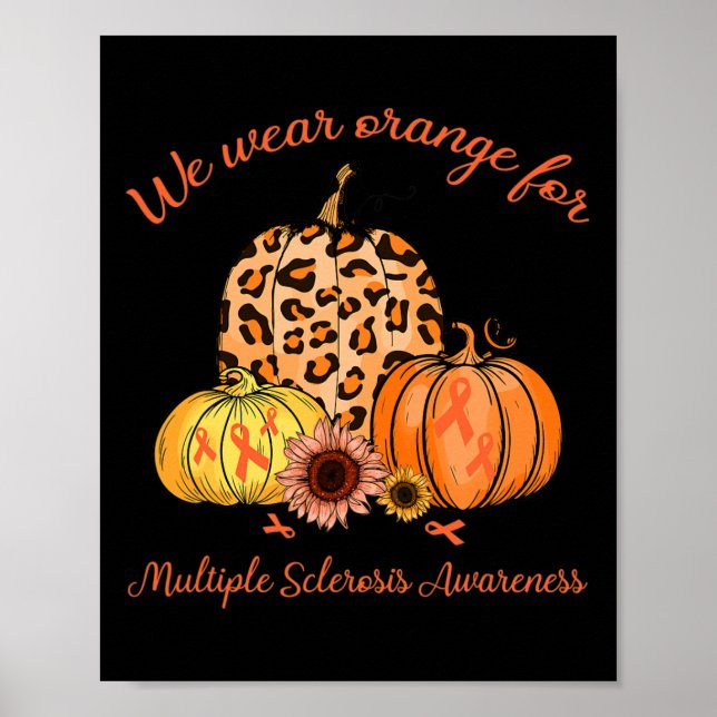 Orange for Multiple Sklerose Awareness Pumpkin Gi Poster (Vorne)
