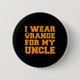 Orange for my Oncle Leukämie Awareness Cancer Neph Button