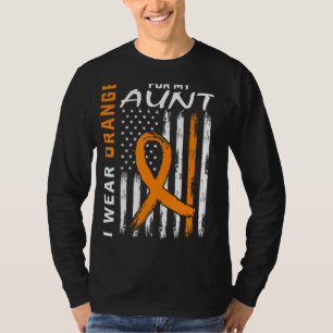 Orange for my Tante Leukemia Awareness American Fl T-Shirt