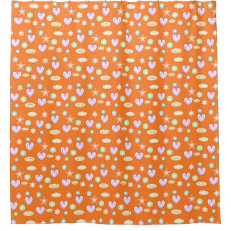 Orange Formen  Duschvorhang