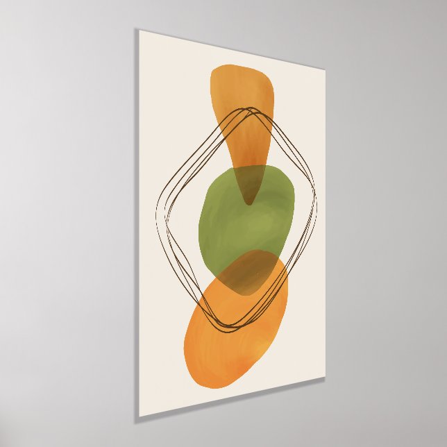 Orange Formen HandGezeichnet Wasserfarben Moderne  Foliendrucke (Ablage )