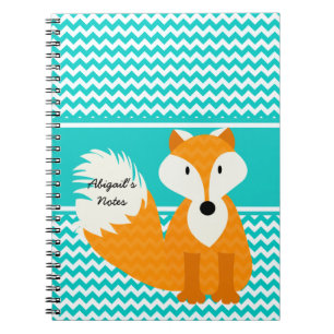 Orange Fox auf Zickzack Personalisiertem Notebook Notizblock