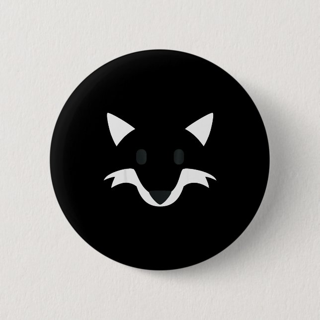 Orange Fox Face Halloween Apparel Matching Group F Button (Vorderseite)