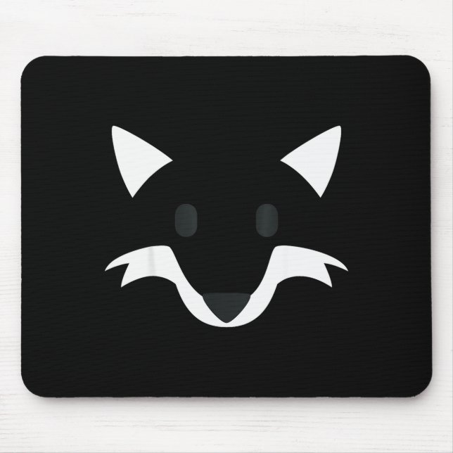 Orange Fox Face Halloween Apparel Matching Group F Mousepad (Vorne)