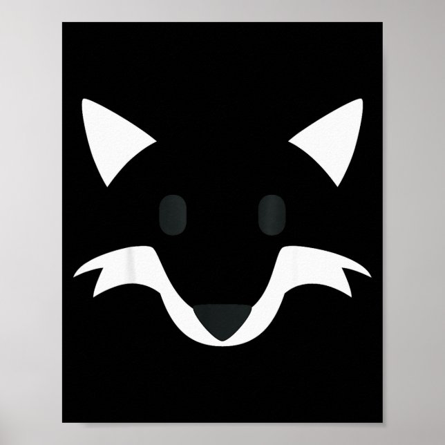 Orange Fox Face Halloween Apparel Matching Group F Poster (Vorne)