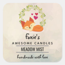 Orange Fox mit Red Hearts Soap Candle Scent