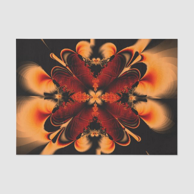 Orange Fraktal Blume Seidenpapier (Vorderseite)