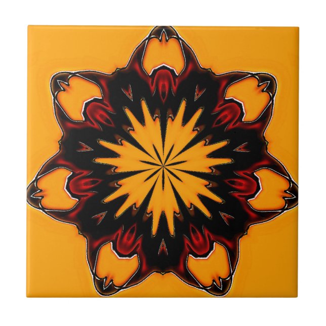 Orange Freude Fliese (Vorderseite)