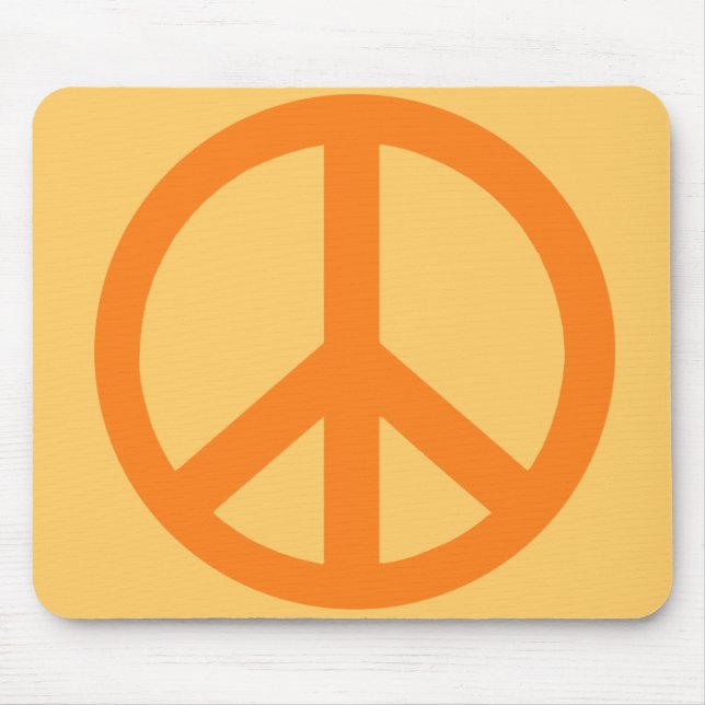 Orange Friedenszeichen-Produkte Mousepad (Vorne)
