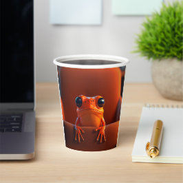 Orange Frog Pappbecher
