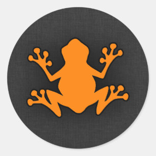 Orange Frog Runder Aufkleber