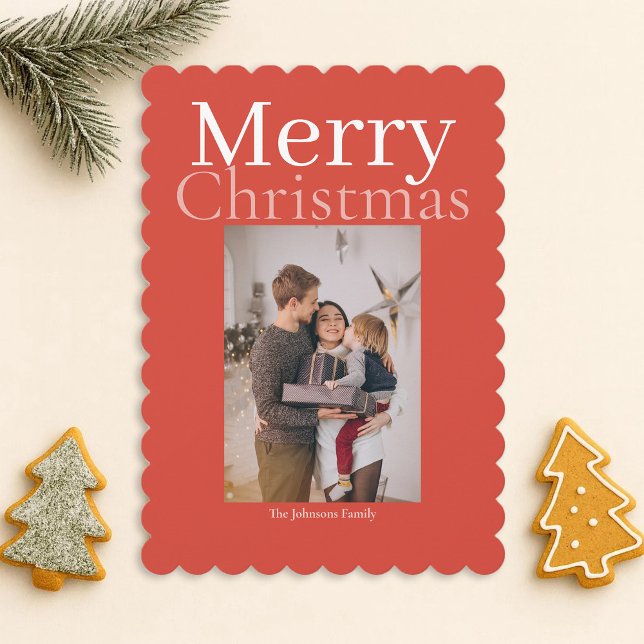 Orange Frohe Weihnachten Personalisierten Fotos (Von Creator hochgeladen)