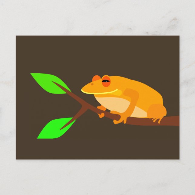 Orange Frosch Postcard Postkarte (Vorderseite)