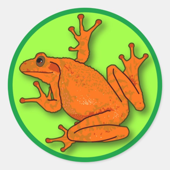 Orange Frosch Sticker (Vorderseite)