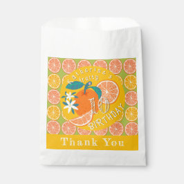 Orange Frucht Geburtstag Grün Geschenktütchen