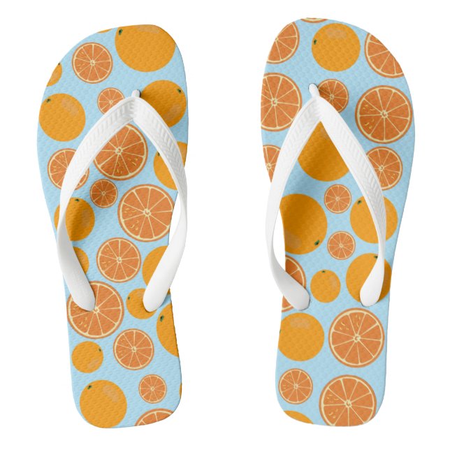 Orange Frucht Muster Sommer Flip Flops (Fußbett)