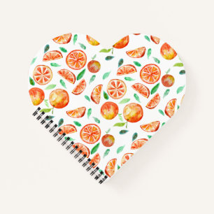 Orange Frucht Niedlich Wasserfarbe Süße Zitrusfrüc Notizbuch
