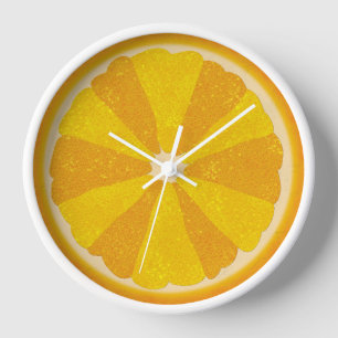 Orange Frucht-Scheibe-Pop-Kunst-Minimalistische Uhr