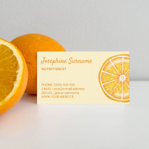Orange Fruchtscheibe Ernährungsexperte Diätassiste Visitenkarte