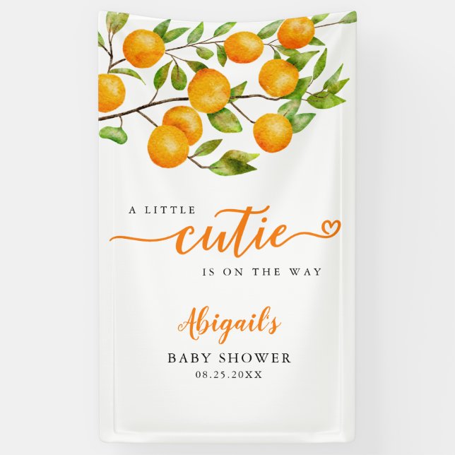 Orange Fruit Baby Duschbanner Banner (Vertikal)