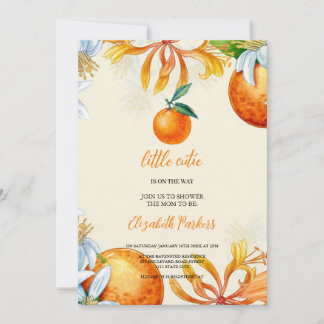 orange fruit babyshower invitation
