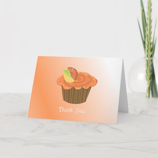 Orange Fruit Cupcake Danke (Vorderseite)