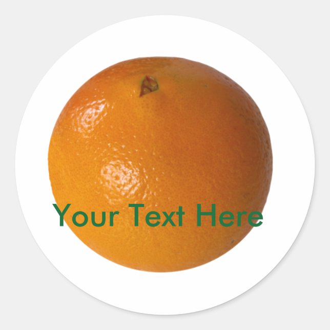 Orange Fruit Foto weißer Hintergrund anpassbar Runder Aufkleber (Vorderseite)