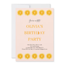 Orange Fruit Fresh Birthday Party Einladung