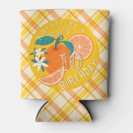 Orange Fruit Geburtstag Kariert Dosenkühler