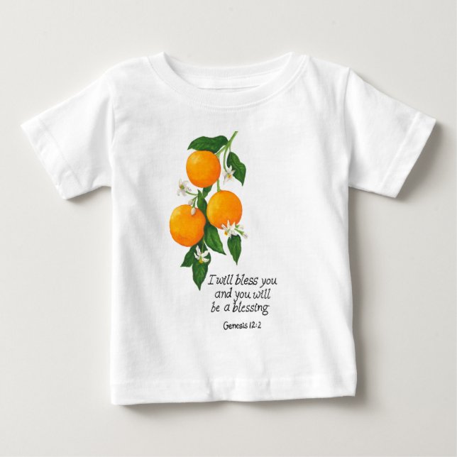 Orange Fruit Genesis 12:2 Baby T-shirt (Vorderseite)