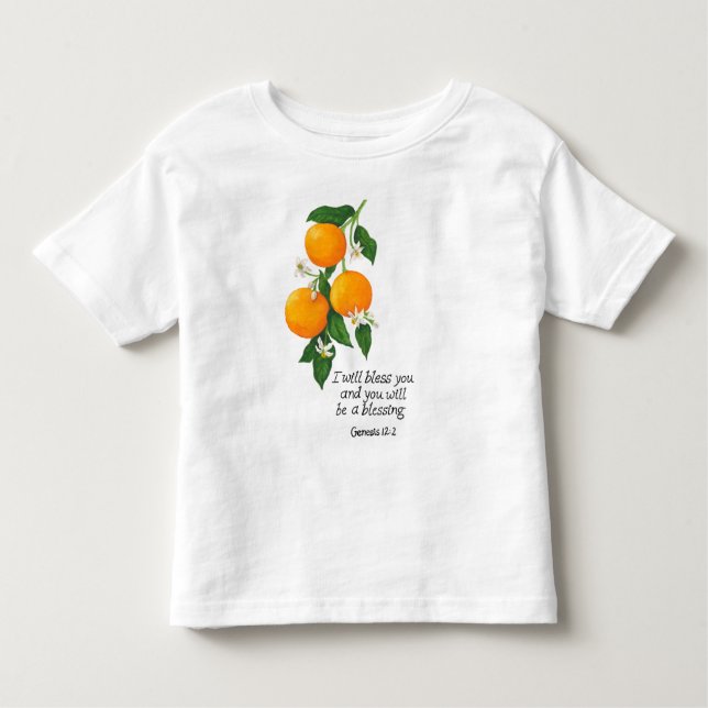 Orange Fruit Genesis 12:2 Kleinkind T-shirt (Vorderseite)